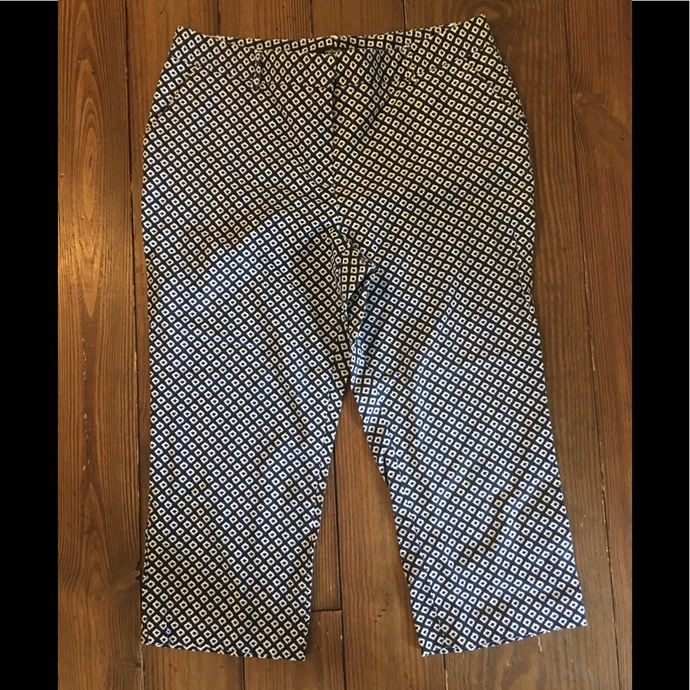 Rafaella Navy & White Capri Pants